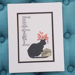 Black Cat Calligraphy Litho Brushdance-Blessed